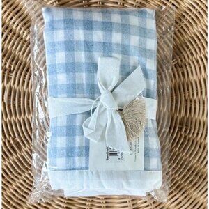 NEW Serena & Lily Belvedere Flannel Euro Pillow Sham-Chambray Blue Gingham